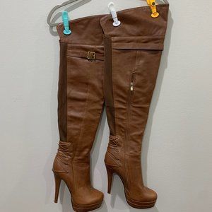 Over the Knee Brown Boots